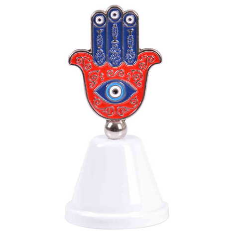 Evil Eye Themed Metal Enamel Hand Bell - 6