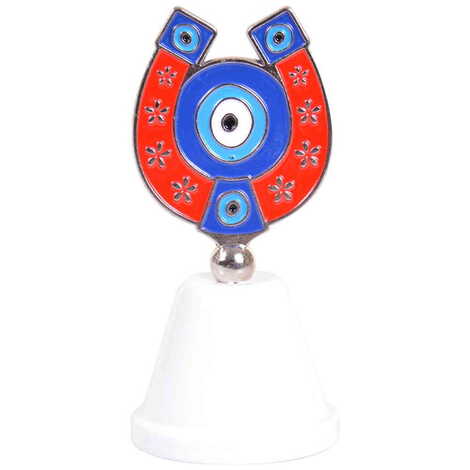 Evil Eye Themed Metal Enamel Hand Bell - 11