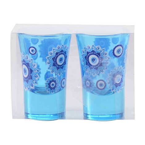 Evil Eye Themed Shot Glass Set of 2 Pcs - 6