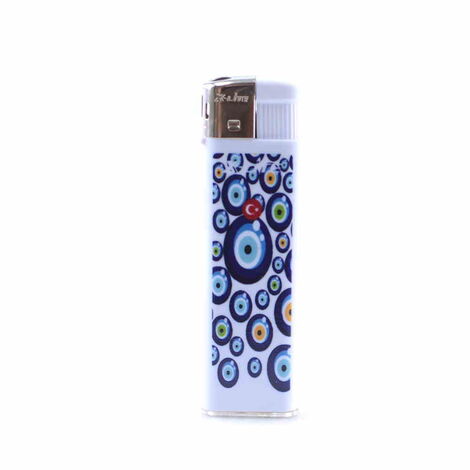 Evil Eye Themed UV Plastic White Printed Lighter - 5