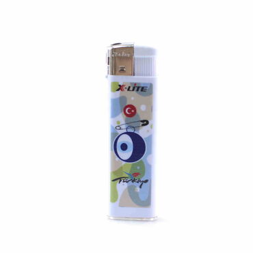 Evil Eye Themed UV Plastic White Printed Lighter - 7