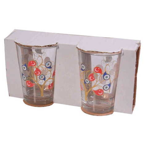 Evil Eye Themed Water Glass Set Two Pcs - 4