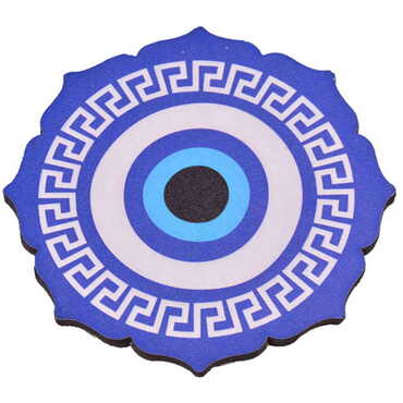 Evil Eye Themed Wooden Customised Souvenir Coaster 90mm - 6