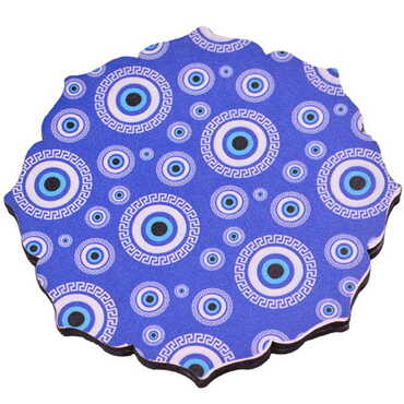 Evil Eye Themed Wooden Customised Souvenir Coaster 90mm - 7