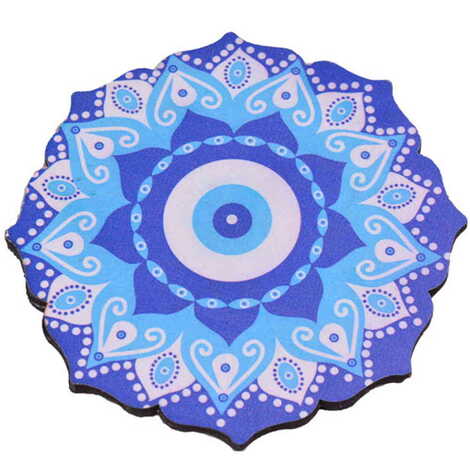 Evil Eye Themed Wooden Customised Souvenir Coaster Set of 2 pcs 90 mm - 4