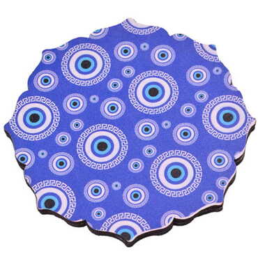 Evil Eye Themed Wooden Customised Souvenir Coaster Set of 2 pcs 90 mm - 7