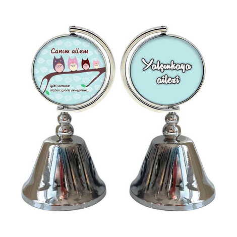 Family Themed Collectible Souvenir Metal Bell 44x90 mm - 3