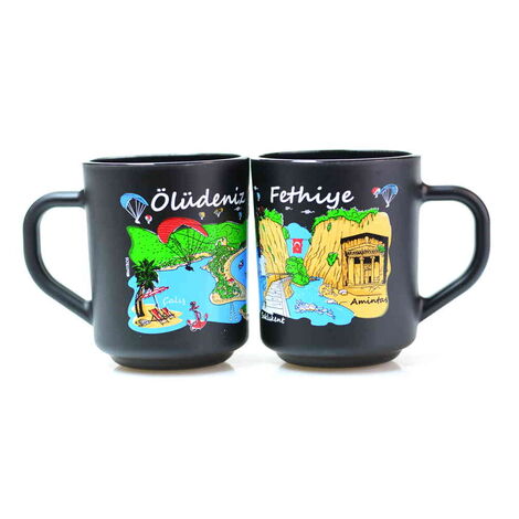 Fethiye Region Themed Colored Glass Mug - 4