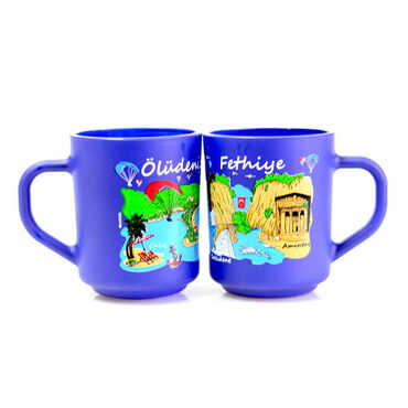 Fethiye Region Themed Colored Glass Mug - 5