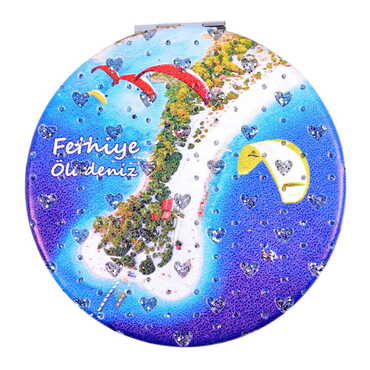 Fethiye Themed Custom Printed Round Pocket Mirror - 5