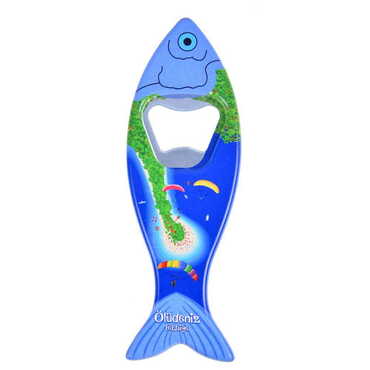 Fethiye Themed Customised UV Printed Fish Shape Printed Plastic Base Bottle Opener 42x130 mm - 5