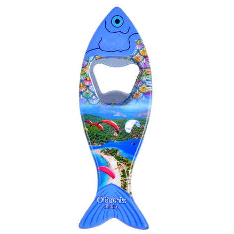 Fethiye Themed Customised UV Printed Fish Shape Printed Plastic Base Bottle Opener 42x130 mm - 6