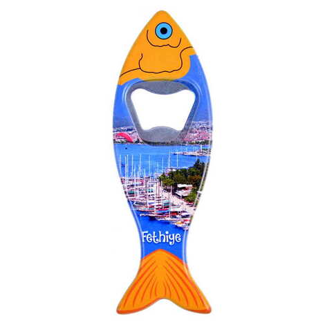 Fethiye Themed Customised UV Printed Fish Shape Printed Plastic Base Bottle Opener 42x130 mm - 7