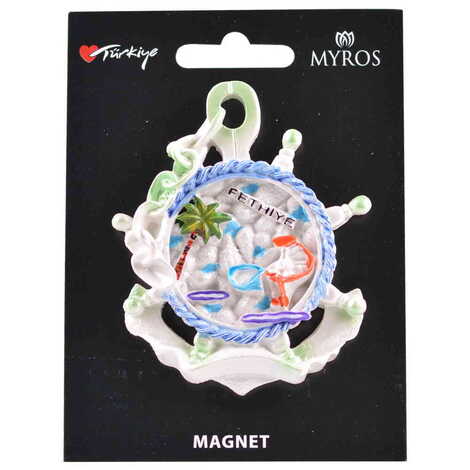 Fethiye Themed Polyester Backing Carded Stoned And Nacrous Fridge Magnet - 8