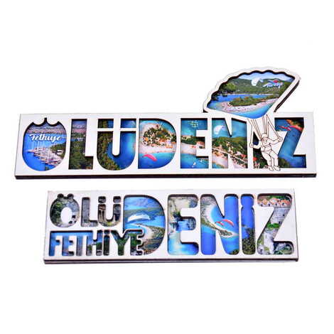 Fethiye Themed Wooden Customised City Name Letter Souvenir Fridge Magnet - 3