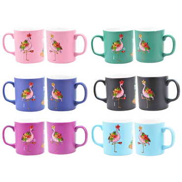 Toptan Flamingo Temalı Seramik Renkli Kupa - 5