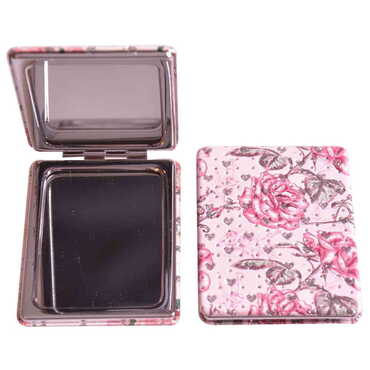 Flower Themed Custom Printed Rectangle Pocket Mirror - 3