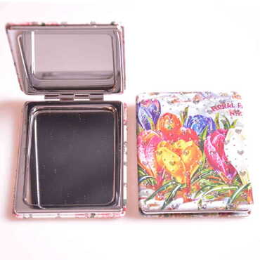 Flower Themed Custom Printed Rectangle Pocket Mirror - 8