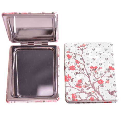 Flower Themed Custom Printed Rectangle Pocket Mirror - 9