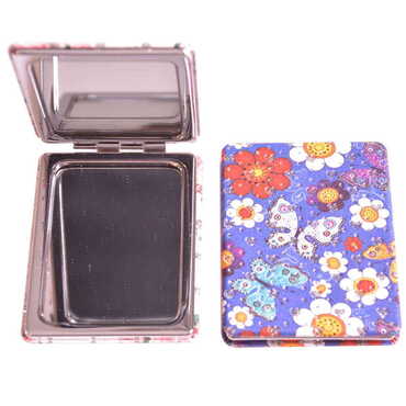 Flower Themed Custom Printed Rectangle Pocket Mirror - 11