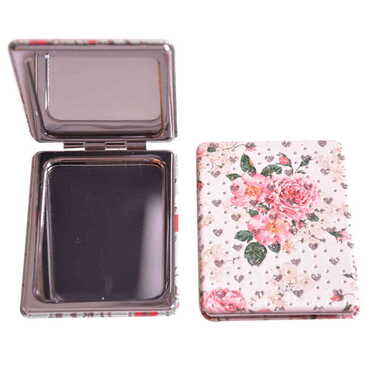 Flower Themed Custom Printed Rectangle Pocket Mirror - 12