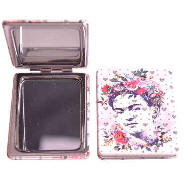 Flower Themed Custom Printed Rectangle Pocket Mirror - 14