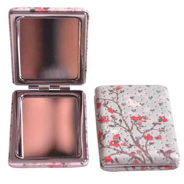 Flower Themed Custom Printed Rectangular Curved Pocket Mirror - 9