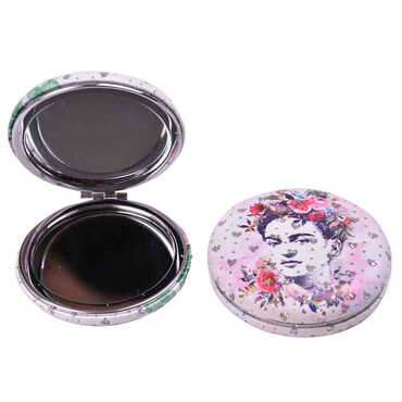 Flower Themed Custom Printed Round Curved Pocket Mirror - 4