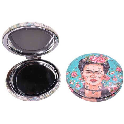 Flower Themed Custom Printed Round Curved Pocket Mirror - 12