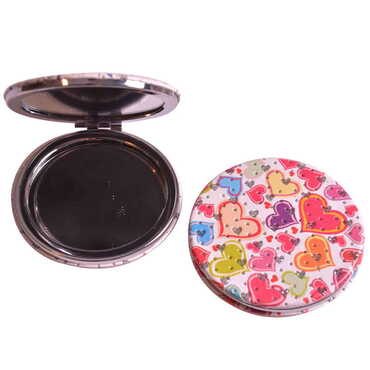 Flower Themed Custom Printed Round Pocket Mirror - 3