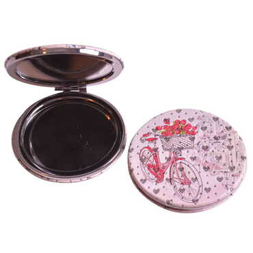 Flower Themed Custom Printed Round Pocket Mirror - 4