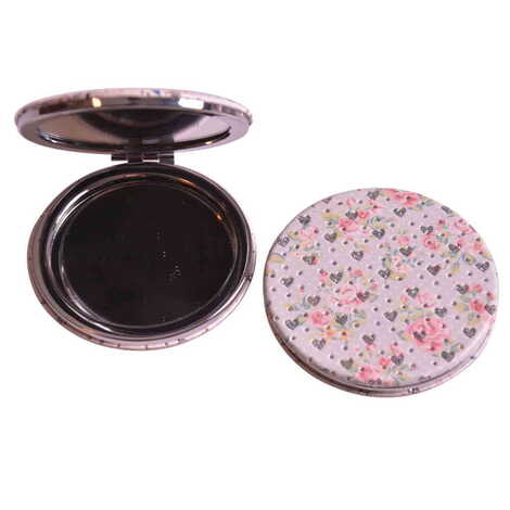 Flower Themed Custom Printed Round Pocket Mirror - 9