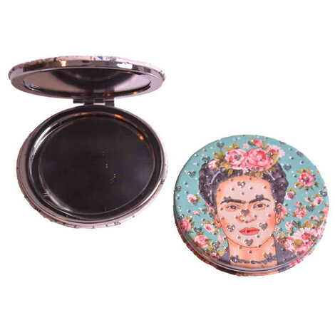 Flower Themed Custom Printed Round Pocket Mirror - 13