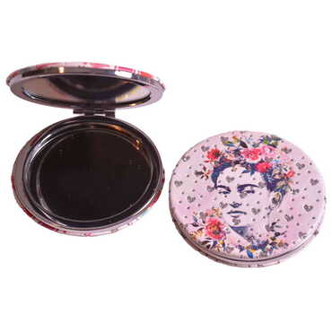 Flower Themed Custom Printed Round Pocket Mirror - 14