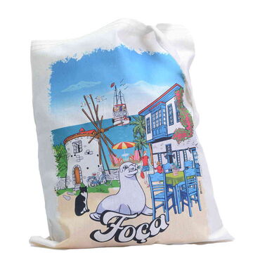 Foca Themed Digital Printed Tote Bag 35x40 cm - 2