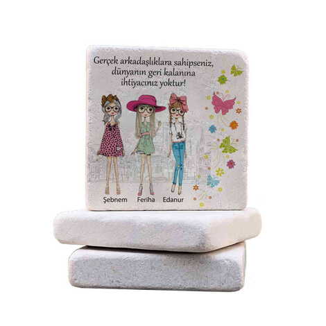 Friend Themed Customised Stone Coaster 100x100 mm - 5