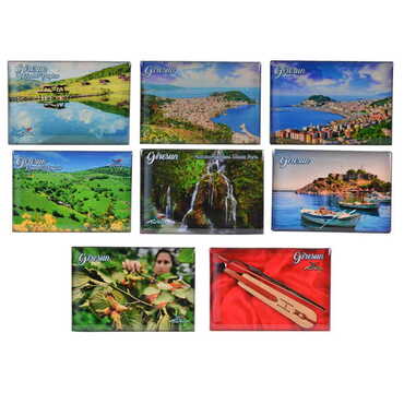 Giresun Themed Epoxy Dome Rectangle Souvenir Fridge Magnet 80x55 cm - 3