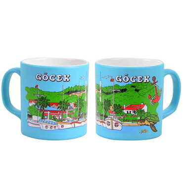 Gocek Themed Customised Serigraphy Printed Ceramic Mug 82x90 mm - 5