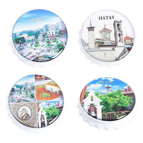 Toptan Hatay Temalı Myros Beyaz Kapak Açacak Magnet 63x15 mm - 2