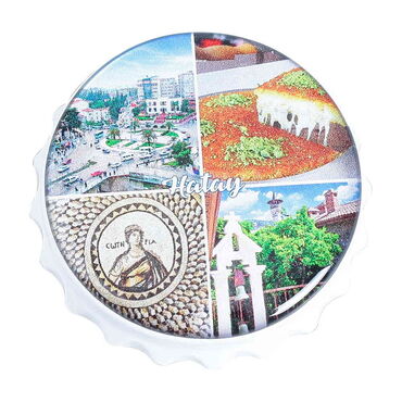 Toptan Hatay Temalı Myros Beyaz Kapak Açacak Magnet 63x15 mm - 6