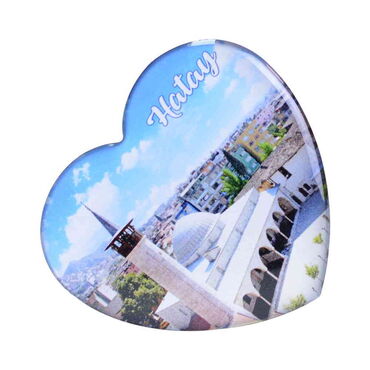 Toptan Hatay Temalı Myros Kalp Magnet 65x60 mm - 5