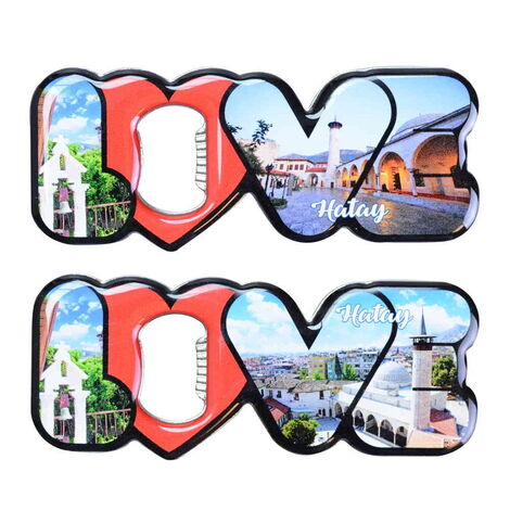 Toptan Hatay Temalı Myros Metal Love Açacak Magnet 114x47 mm - 3