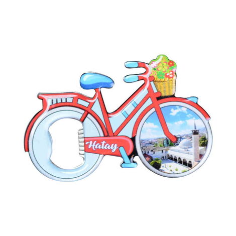 Hatay Themed Bicycle Shaped Metal Magnetic Bottle Opener 100x65 mm - 6