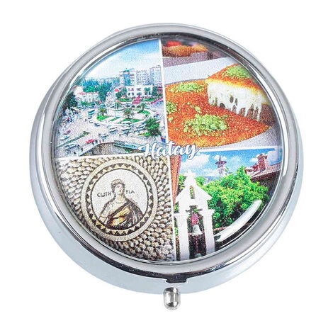 Hatay Themed Customised Metal Epoxy Travel Pocket Ashtray 50x15 mm - 5