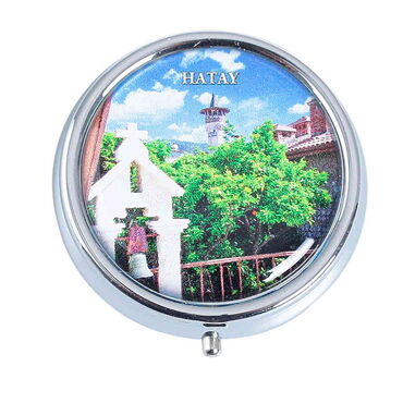 Hatay Themed Customised Metal Epoxy Travel Pocket Ashtray 50x15 mm - 6