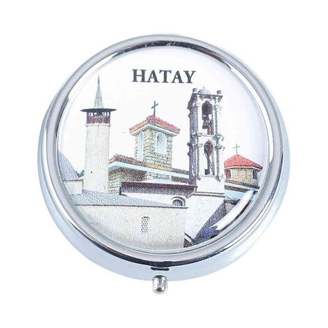 Hatay Themed Customised Metal Epoxy Travel Pocket Ashtray 50x15 mm - 8