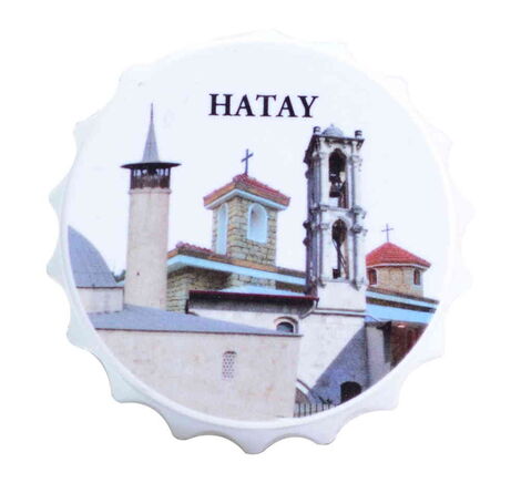 Hatay Themed Customised UV Printed Bottle Cap Shaped Plastic Base Bottle Opener 58x15 mm - 4