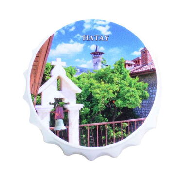 Hatay Themed Customised UV Printed Bottle Cap Shaped Plastic Base Bottle Opener 58x15 mm - 6