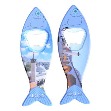 Hatay Themed Customised UV Printed Fish Shape Printed Plastic Base Bottle Opener 42x130 mm - 3