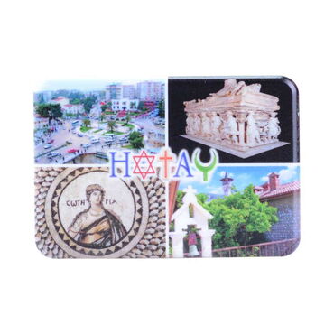 Hatay Themed Customised UV Printed Plastic Base Rectangle Fridge Magnet 80x50 mm - 5